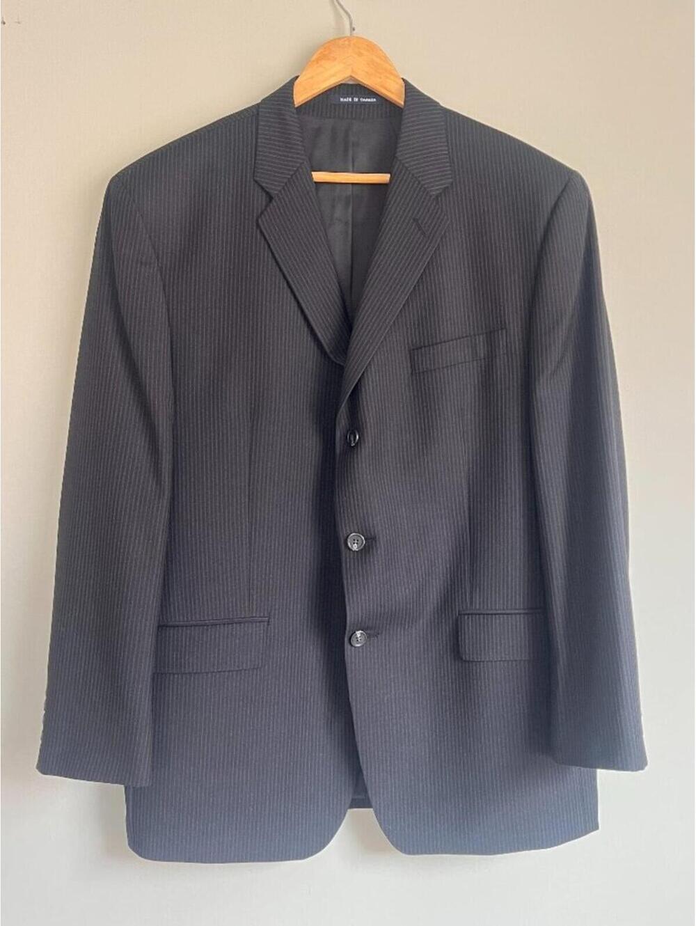 Chaps 100% Wool 3 Button Pin Stripe Blazer Men's Size 44R
